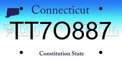 TT7O887 Connecticut License Plate