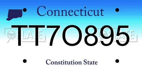 TT7O895 Connecticut License Plate