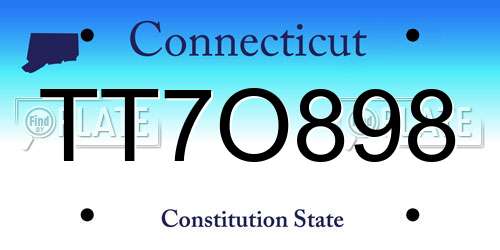 TT7O898 Connecticut License Plate