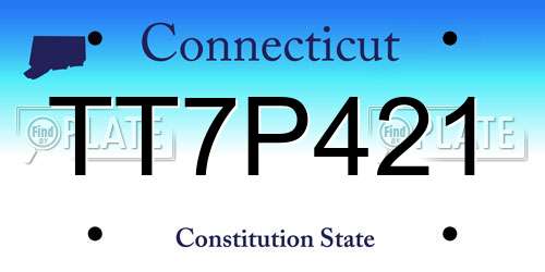 TT7P421 Connecticut License Plate