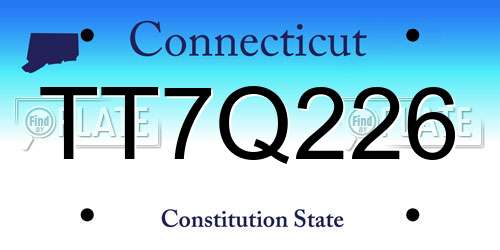 TT7Q226 Connecticut License Plate