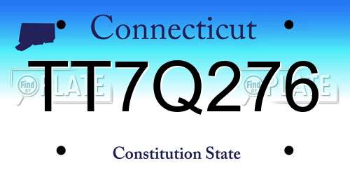 TT7Q276 Connecticut License Plate