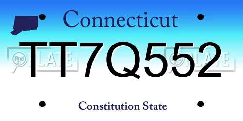 TT7Q552 Connecticut License Plate