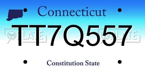 TT7Q557 Connecticut License Plate