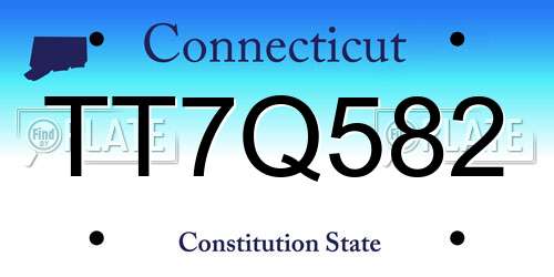 TT7Q582 Connecticut License Plate