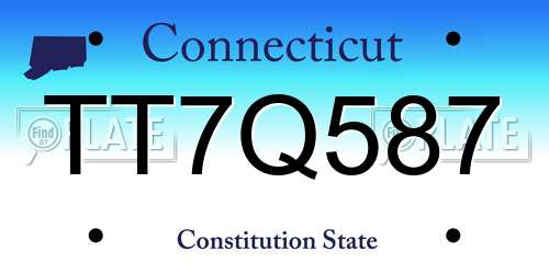 TT7Q587 Connecticut License Plate