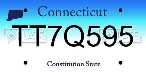 TT7Q595 Connecticut License Plate