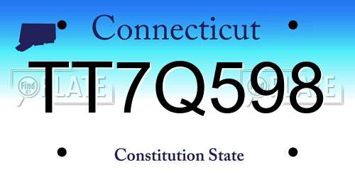 TT7Q598 Connecticut License Plate