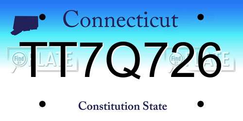 TT7Q726 Connecticut License Plate