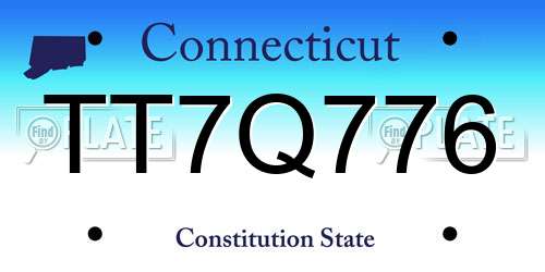 TT7Q776 Connecticut License Plate