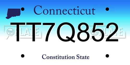 TT7Q852 Connecticut License Plate