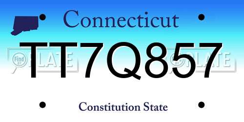 TT7Q857 Connecticut License Plate