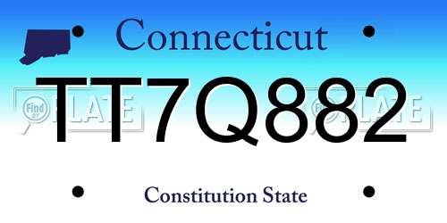 TT7Q882 Connecticut License Plate