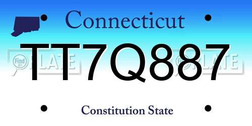 TT7Q887 Connecticut License Plate