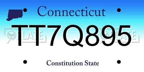 TT7Q895 Connecticut License Plate