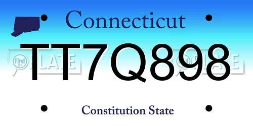TT7Q898 Connecticut License Plate
