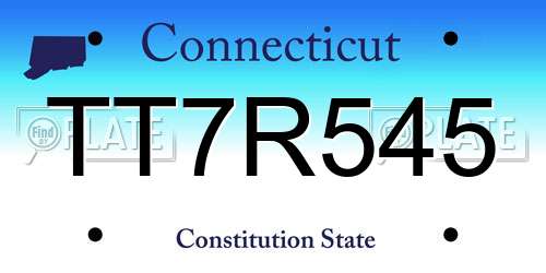TT7R545 Connecticut License Plate