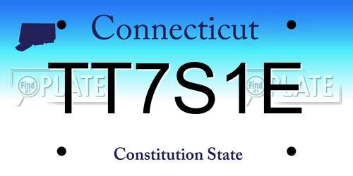 TT7S1E Connecticut License Plate