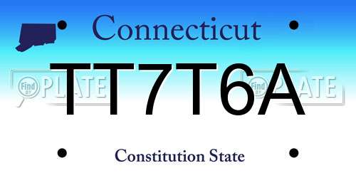 TT7T6A Connecticut License Plate