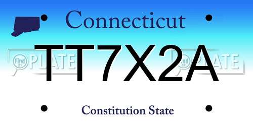 TT7X2A Connecticut License Plate