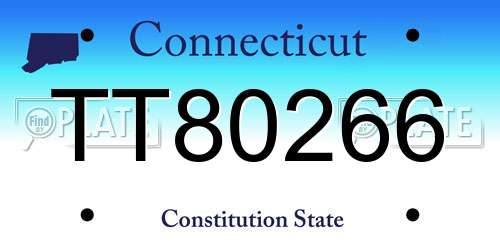TT80266 Connecticut License Plate