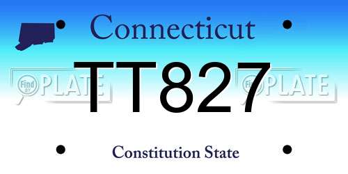 TT827 Connecticut License Plate