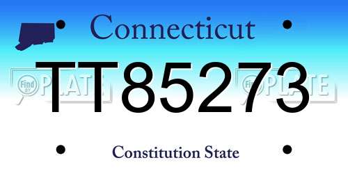 TT85273 Connecticut License Plate
