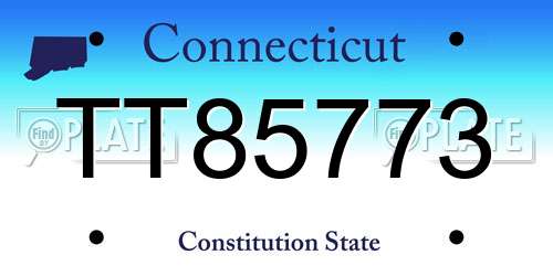 TT85773 Connecticut License Plate
