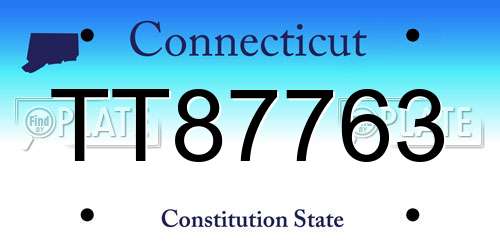 TT87763 Connecticut License Plate