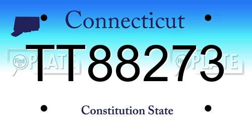 TT88273 Connecticut License Plate