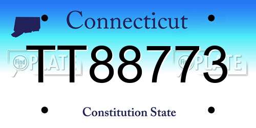TT88773 Connecticut License Plate