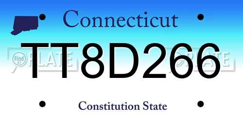 TT8D266 Connecticut License Plate