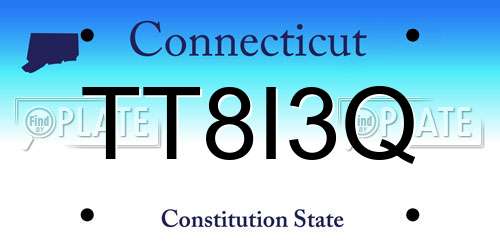 TT8I3Q Connecticut License Plate