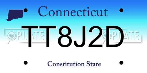 TT8J2D Connecticut License Plate