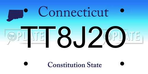 TT8J2O Connecticut License Plate