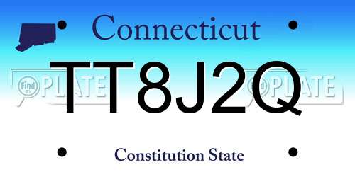 TT8J2Q Connecticut License Plate