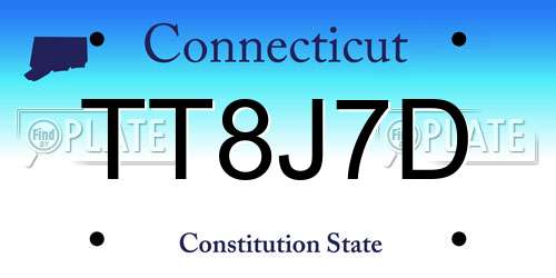 TT8J7D Connecticut License Plate
