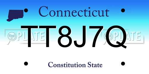 TT8J7Q Connecticut License Plate