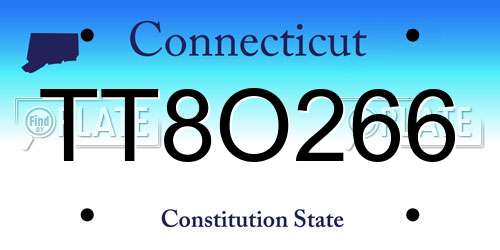 TT8O266 Connecticut License Plate