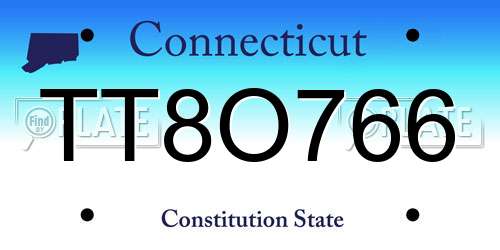 TT8O766 Connecticut License Plate
