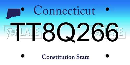 TT8Q266 Connecticut License Plate