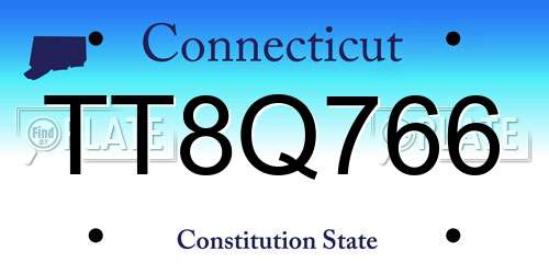 TT8Q766 Connecticut License Plate