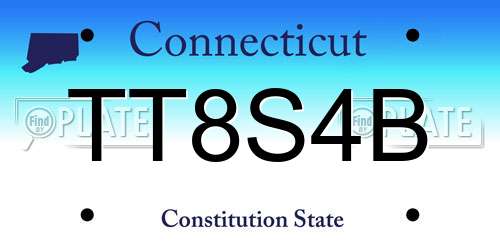 TT8S4B Connecticut License Plate