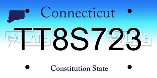 TT8S723 Connecticut License Plate