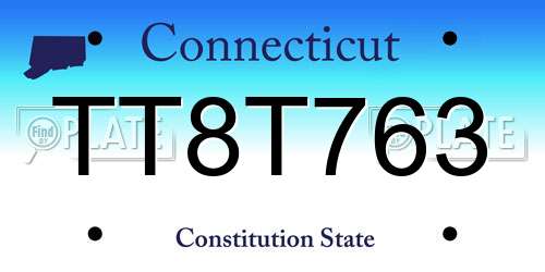 TT8T763 Connecticut License Plate