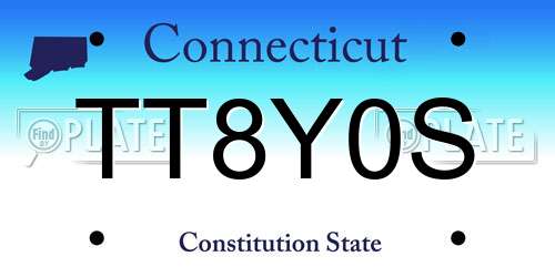 TT8Y0S Connecticut License Plate