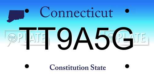 TT9A5G Connecticut License Plate