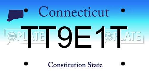 TT9E1T Connecticut License Plate