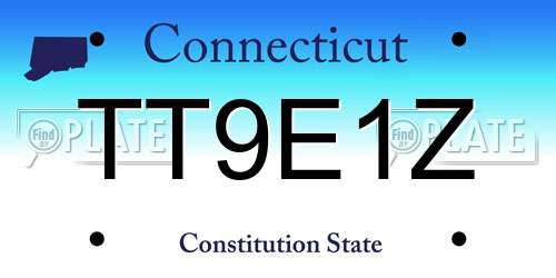 TT9E1Z Connecticut License Plate