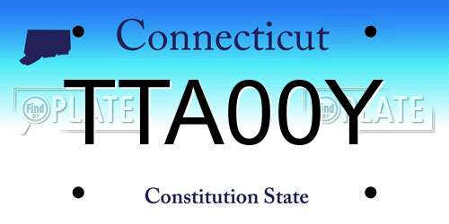 TTA00Y Connecticut License Plate